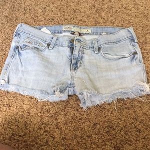 light washed denim shorts